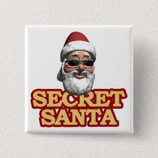 Bóton Quadrado 5.08cm Botão secreto do papai noel