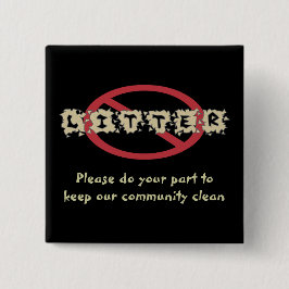 Bóton Quadrado 5.08cm Botão Sem Litter