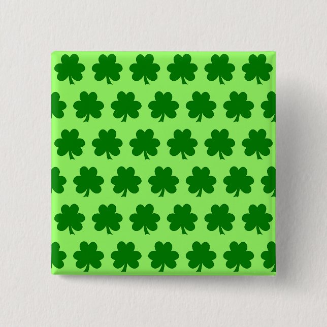 Bóton Quadrado 5.08cm Botão Shamrocks (Frente)