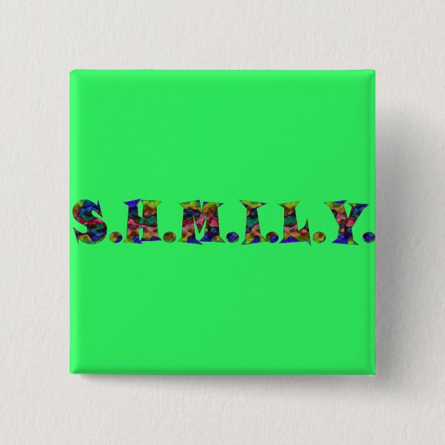 Bóton Quadrado 5.08cm Botão SHMILY (Frente)