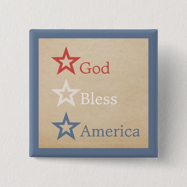 Bóton Quadrado 5.08cm Botão Simples Chic Stars (Frente)