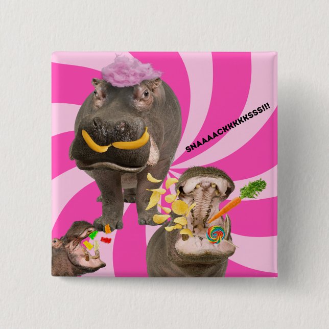 Bóton Quadrado 5.08cm Botão Snacks (Frente)