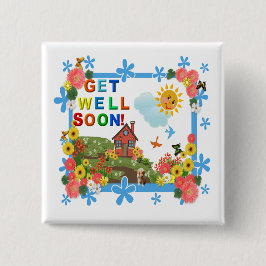 Bóton Quadrado 5.08cm Botão SORRINDO SN Obter Bem