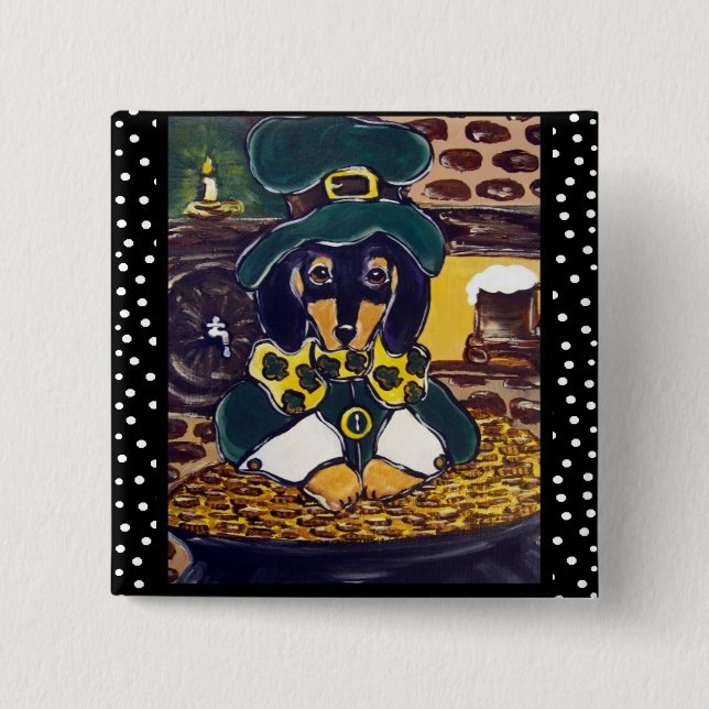 Bóton Quadrado 5.08cm Botão St. Patty (Frente)