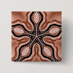 Bóton Quadrado 5.08cm Botão STAR EarthStar nº 5