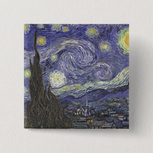 Bóton Quadrado 5.08cm Botão Starry Night