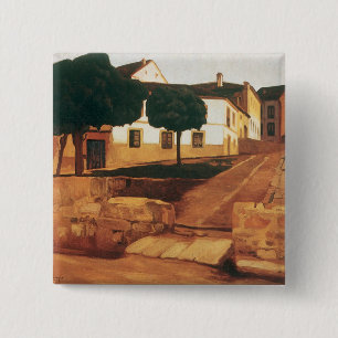 Bóton Quadrado 5.08cm Botão "Street in Avila" de Rivera