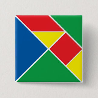 Bóton Quadrado 5.08cm Botão Tangram