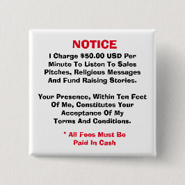 Bóton Quadrado 5.08cm Botão Termos e Condições