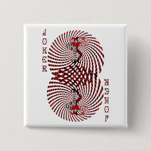 Bóton Quadrado 5.08cm Botão tonto do palhaço do Harlequin (Frente)