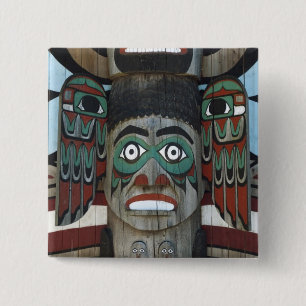 Bóton Quadrado 5.08cm Botão Totem Pole