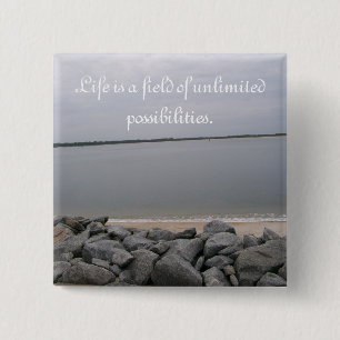Bóton Quadrado 5.08cm Botão Tranquil Beach