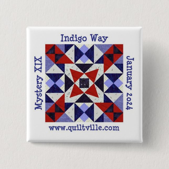 Bóton Quadrado 5.08cm Botão traseiro (Frente)