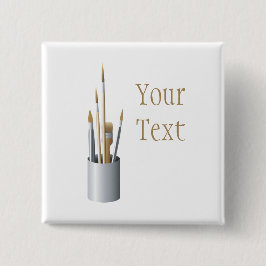 Bóton Quadrado 5.08cm Botão Traseiro dos Pincéis do Artista
