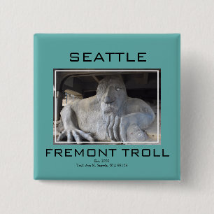 Bóton Quadrado 5.08cm Botão Troll Seattle Fremont