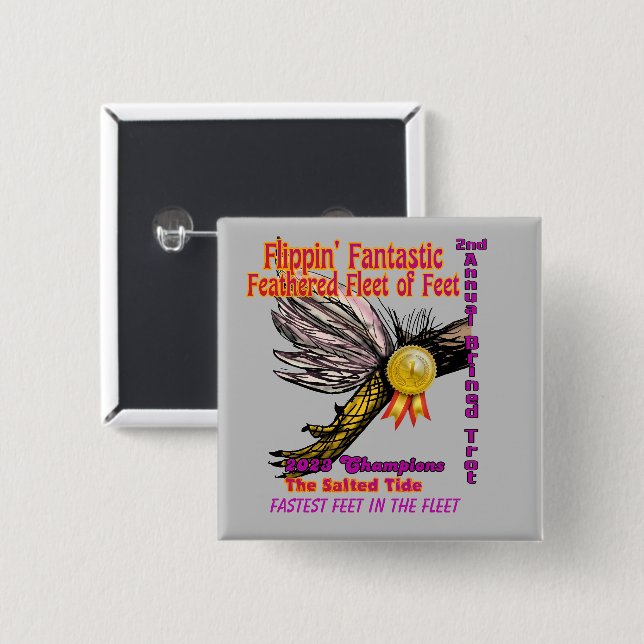 Bóton Quadrado 5.08cm Botão Trot Champs de 2023 (Frente & Verso)