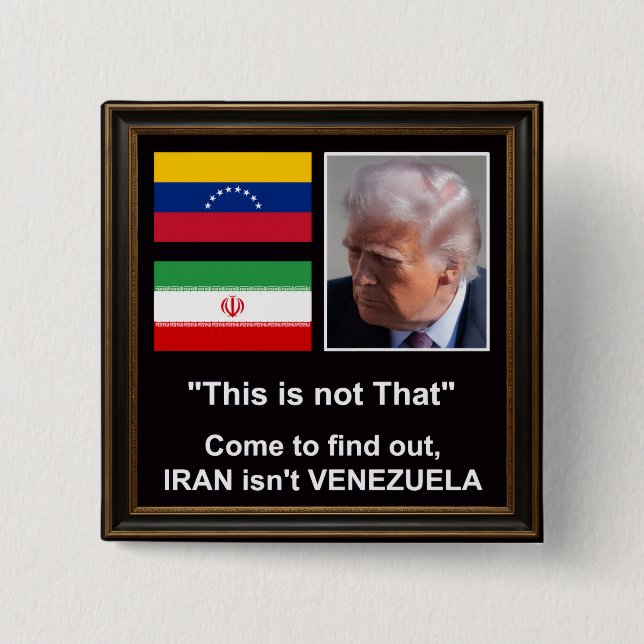 Bóton Quadrado 5.08cm Botão Trump (Frente)