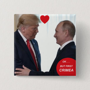 Bóton Quadrado 5.08cm Botão Trump & Putin