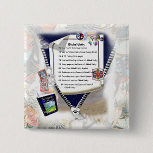 Bóton Quadrado 5.08cm Botão Unity Global