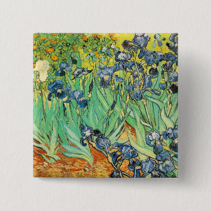 Bóton Quadrado 5.08cm Botão Van Gogh Irises