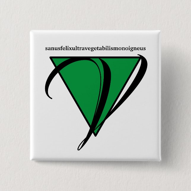 Bóton Quadrado 5.08cm Botão Vegan legal (Frente)