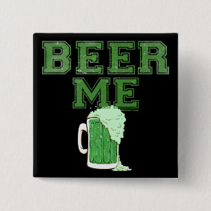 Bóton Quadrado 5.08cm Botão Verde Beer Me 2