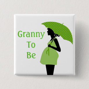 Bóton Quadrado 5.08cm Botão verde da avó