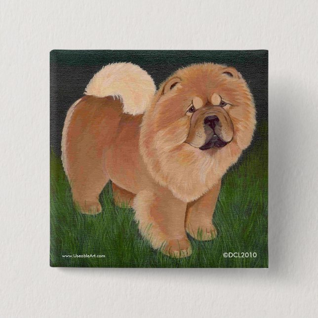 Bóton Quadrado 5.08cm Botão vermelho da comida (Frente)