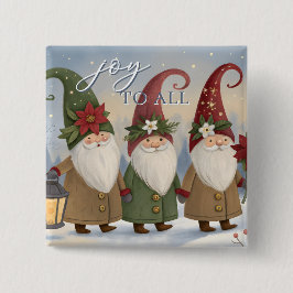 Bóton Quadrado 5.08cm Botão Vintage Elves "Joy To All"