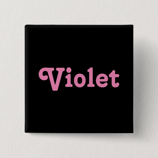 Bóton Quadrado 5.08cm Botão Violeta (Frente)