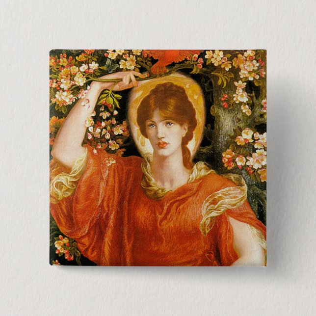 Bóton Quadrado 5.08cm Botão: Visão de Fiammetta (Frente)