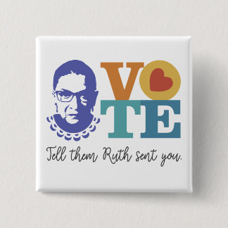 Bóton Quadrado 5.08cm Botão Vote RBG