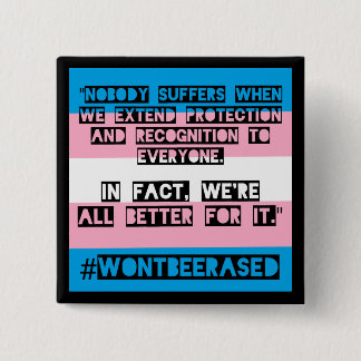 Bóton Quadrado 5.08cm Botão #WontBeErased OKC de PFLAG