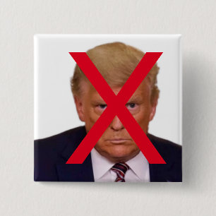 Bóton Quadrado 5.08cm Botão X Trump