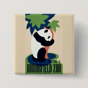 Bóton Quadrado 5.08cm Botão "Zoo Brookfield" da Vintage