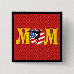 Bóton Quadrado 5.08cm Botões da mamã da ginástica