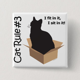Bóton Quadrado 5.08cm Botões da regra #3 do gato