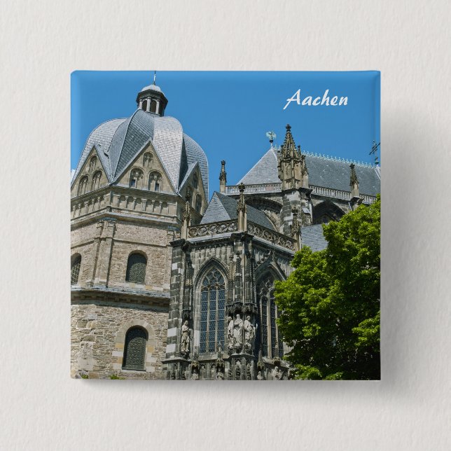 Bóton Quadrado 5.08cm Botões de Aachen (Frente)