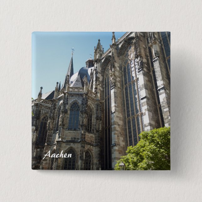 Bóton Quadrado 5.08cm Botões de Aachen (Frente)