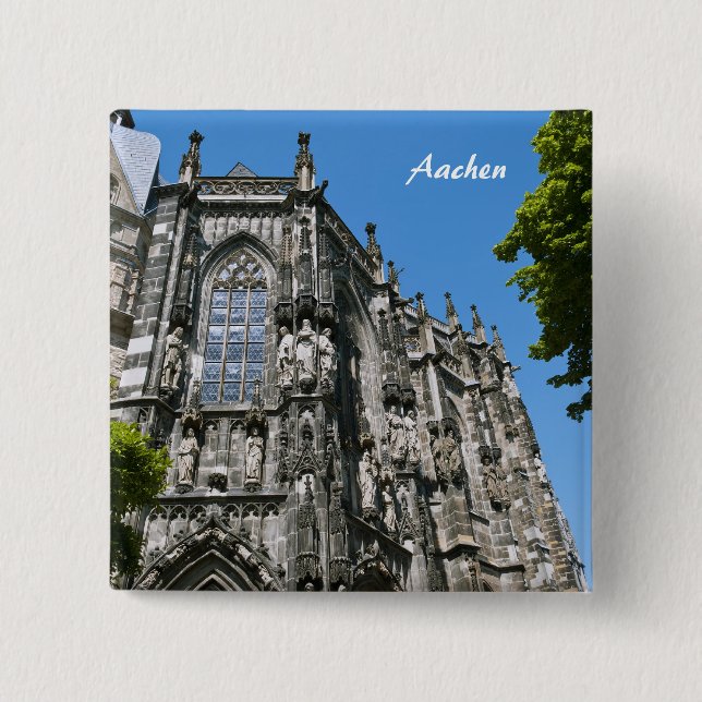 Bóton Quadrado 5.08cm Botões de Aachen (Frente)