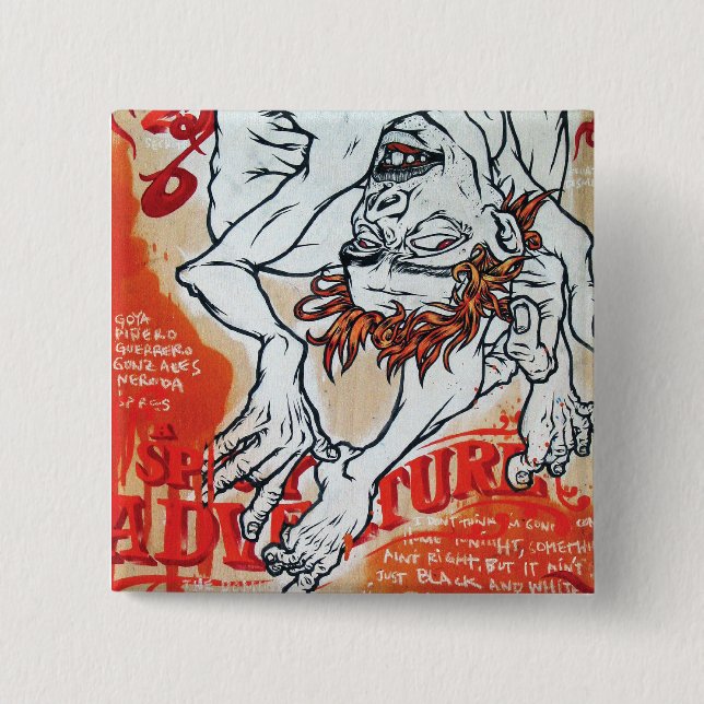 Bóton Quadrado 5.08cm Botões de Andy Howell (Frente)