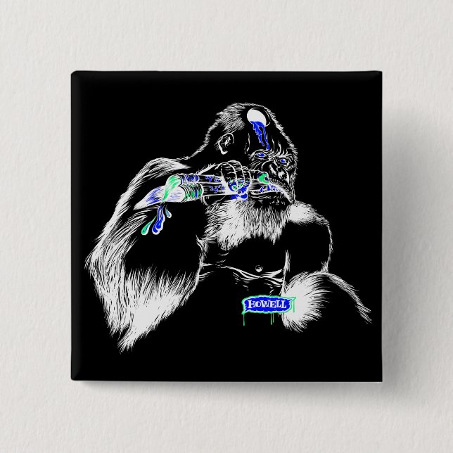 Bóton Quadrado 5.08cm Botões de Andy Howell (Frente)