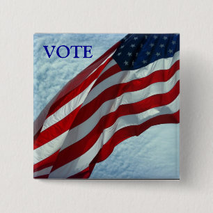 Bóton Quadrado 5.08cm Botões de Eleições da Campanha - Votação