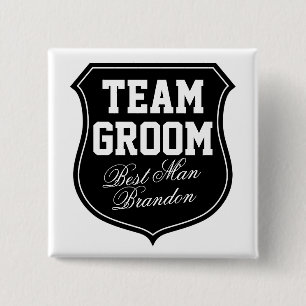Bóton Quadrado 5.08cm Botões de Esquadrão do Noivo Personalize para a