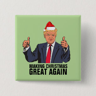 BÓTON QUADRADO 5.08CM BOTÕES DE EXCELENTE DE NATAL DE FAZER DE TRUMP DON