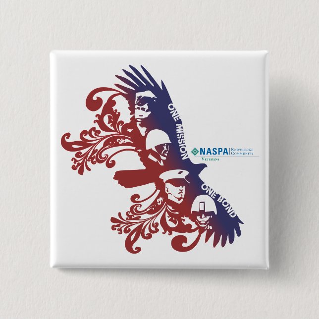 Bóton Quadrado 5.08cm Botões de NASPA 2010 (Frente)