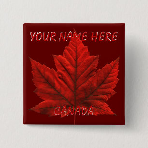 Bóton Quadrado 5.08cm Botões de Sinalizador do Canadá Personalizados S