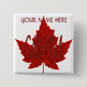 Bóton Quadrado 5.08cm Botões de Souvenir do Canadá Personalizados