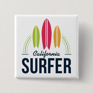 Bóton Quadrado 5.08cm Botões de Surfer de Localização Personalizada