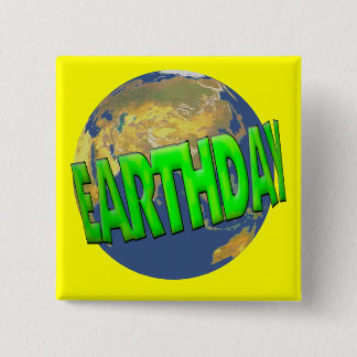 Bóton Quadrado 5.08cm Botões do Dia da Terra